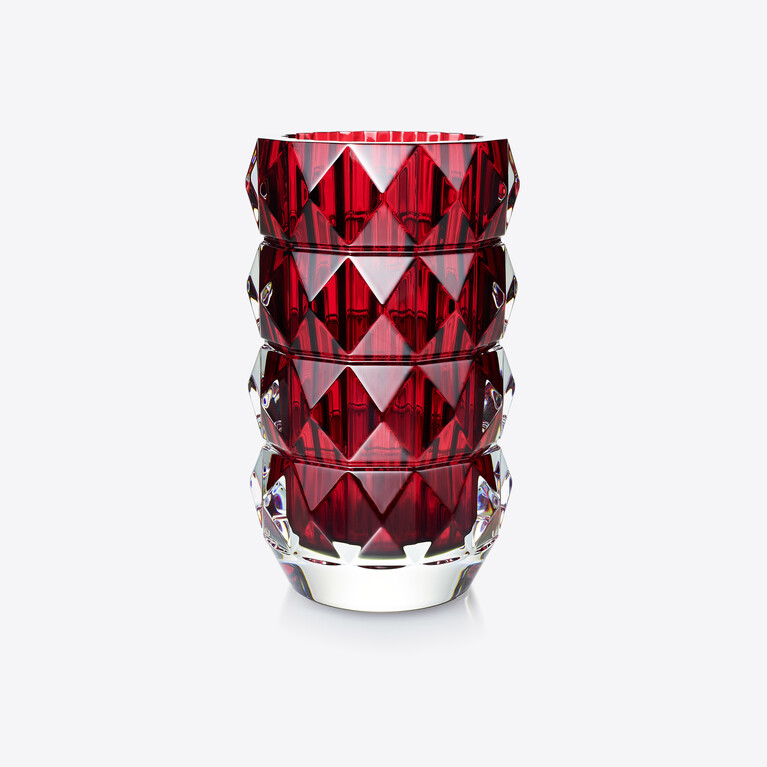 卢索圆形花瓶 Baccarat, 红色水晶制成